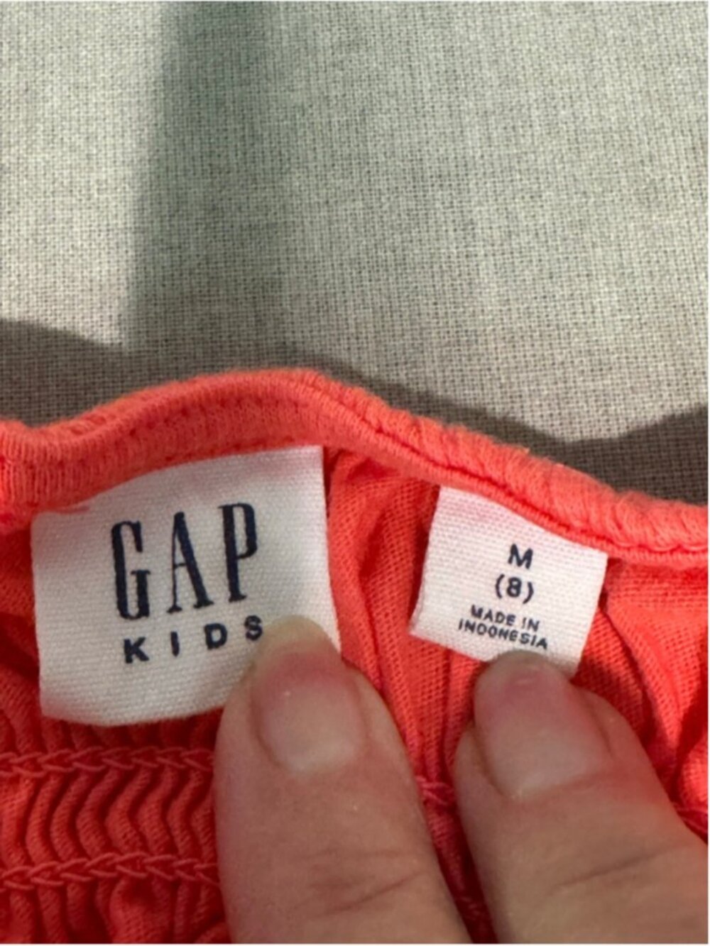 Girls GAP Kids Coral Smocked Crop Top M - Picture 4 of 4